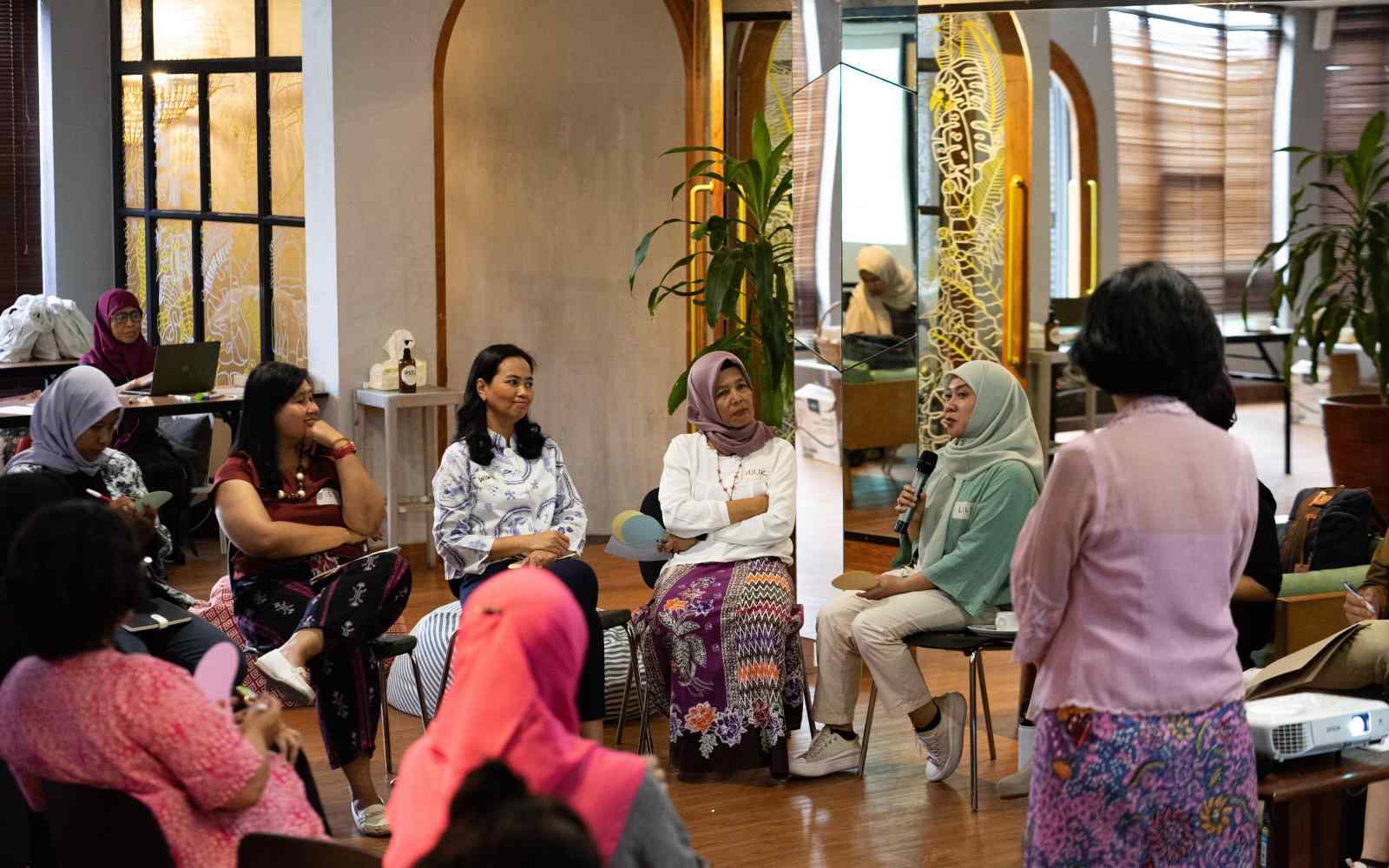 A group of Indonesian women in discussion
